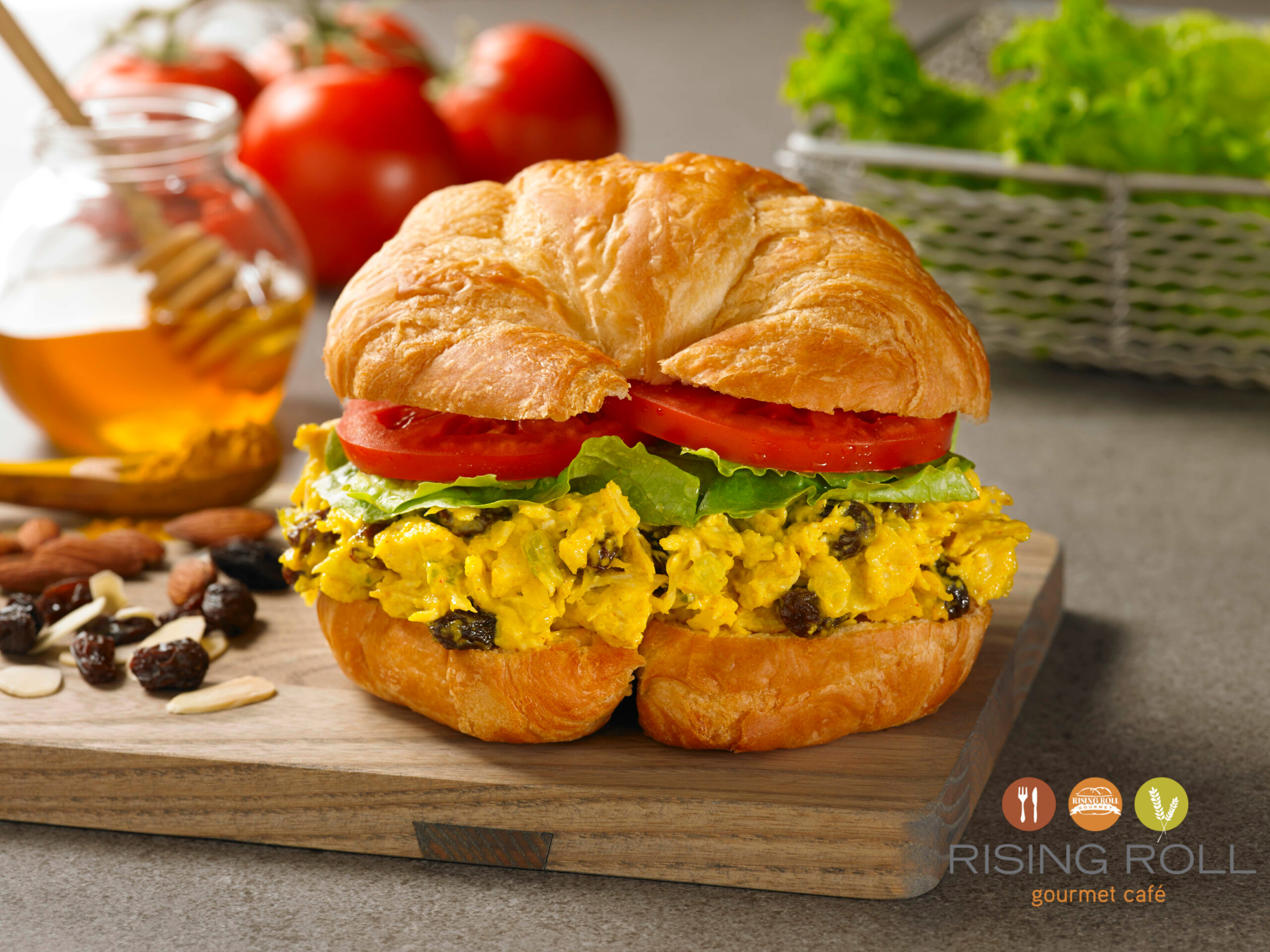 Rising Roll Sandwhich and Honey
